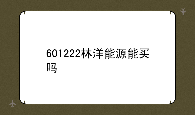 601222林洋能源能买吗