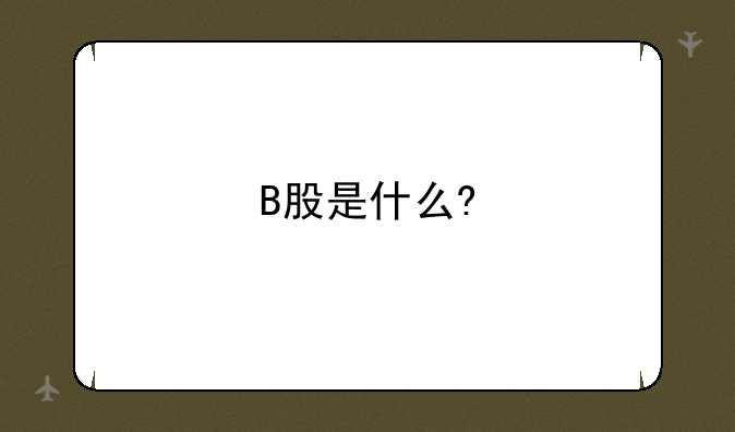 B股是什么?