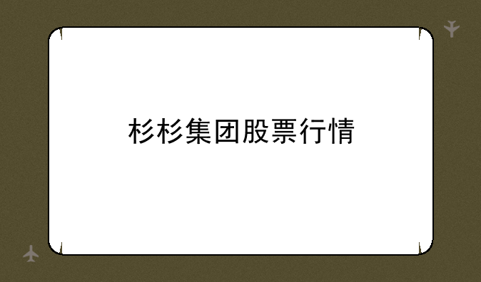 杉杉集团股票行情