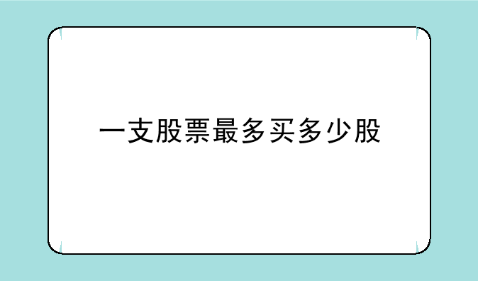 一支股票最多买多少股